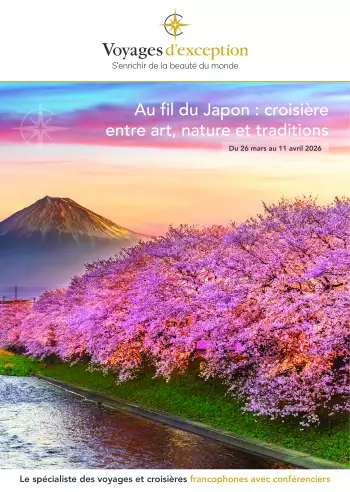 Couverture de la brochure du voyage Au fil du Japon : croisière entre art, nature et traditions avec Franck Ferrand
