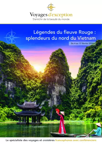 Couverture de la brochure du voyage Fleuve Rouge : trésors et beautés du nord du Vietnam avec Pascal Boniface