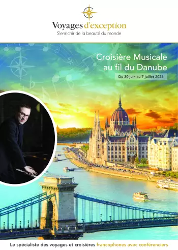 Couverture de la brochure du voyage Croisi&egrave;re musicale au fil du Danube avec Jean-Fran&ccedil;ois Zygel