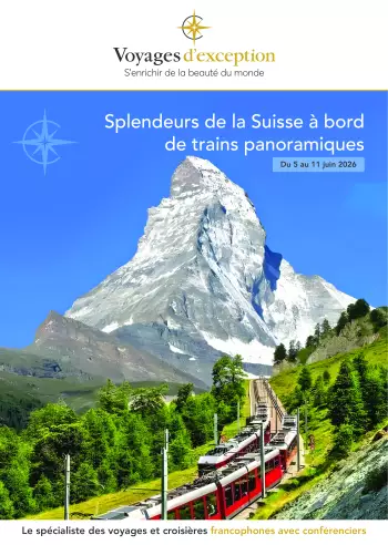 Couverture de la brochure du voyage Splendeurs de la Suisse à bord de trains panoramiques