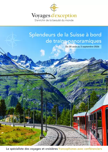 Couverture de la brochure du voyage La Suisse en trains panoramiques