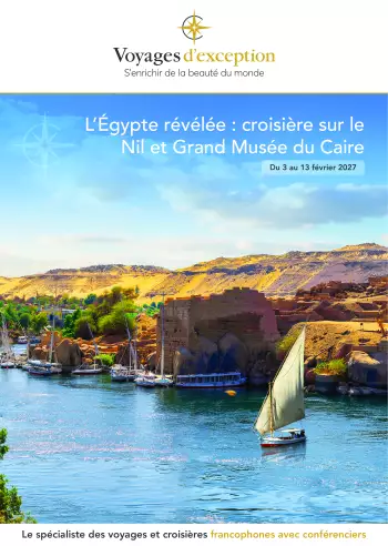 Couverture de la brochure du voyage Tr&eacute;sors d'&Eacute;gypte & Grand Mus&eacute;e du Caire avec Pascal Boniface