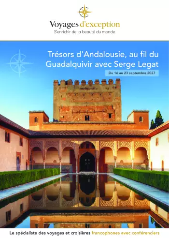 Couverture de la brochure du voyage Tr&eacute;sors d'Andalousie, au fil du Guadalquivir avec Serge Legat