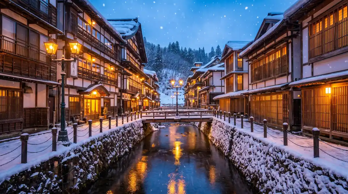 Le village thermal de Ginzan Onsen