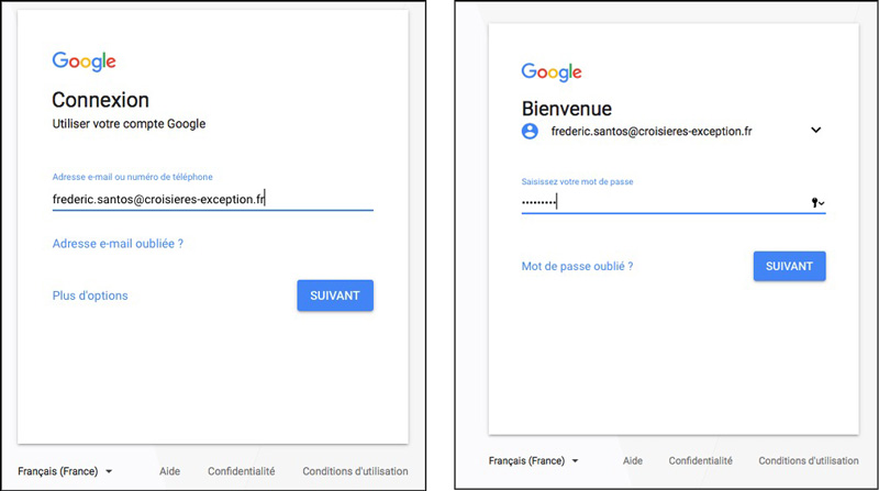 S'identifier sur Google