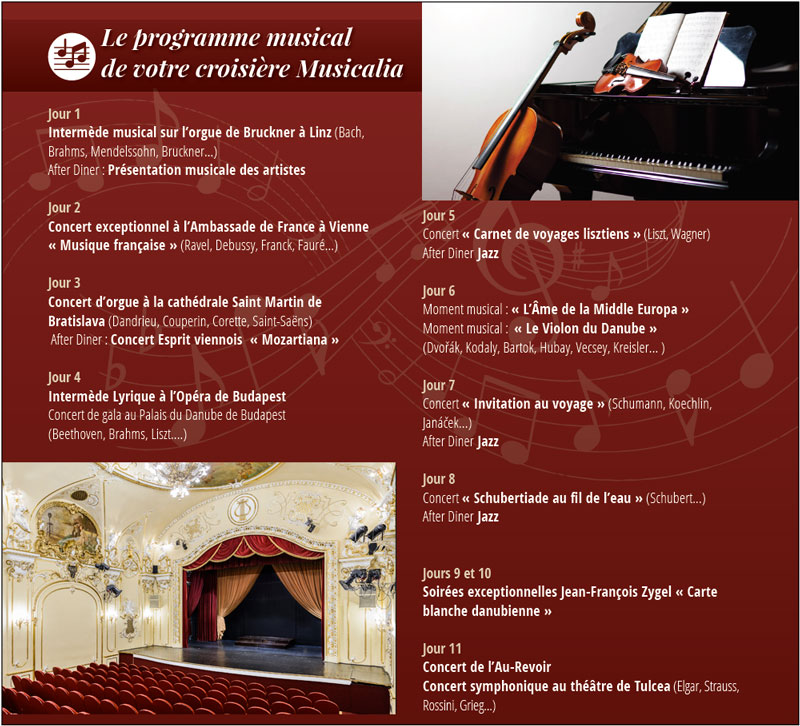 Le programme de la croisière Musicalia