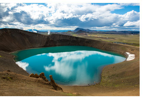 Cratère de volcan en Islande
